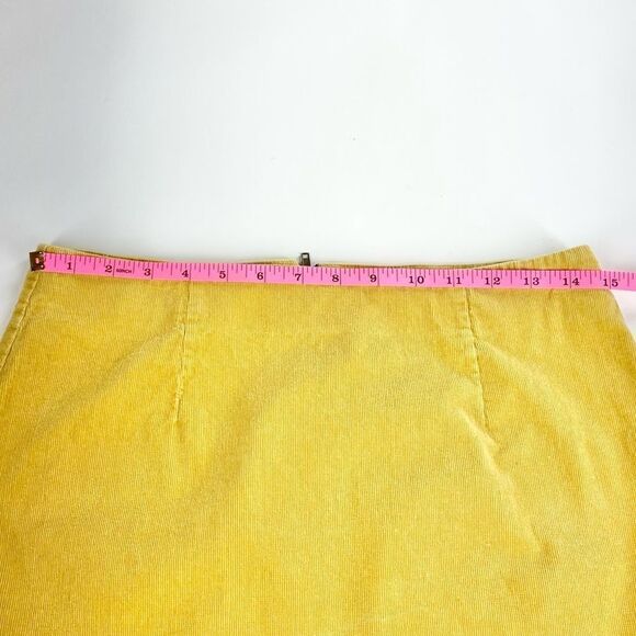 Louche Alicja mustard scallop edge corduroy skirt 10 - Picture 6 of 8